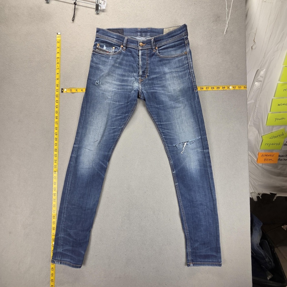 Diesel‎ Jeans Mens 30x32 Tepphar Slim Carrot Thrashed Whiskers Honeycomb 0698M